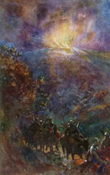 Mehr als dreißig gingen mit, wie Wolken beim Sonnenuntergang